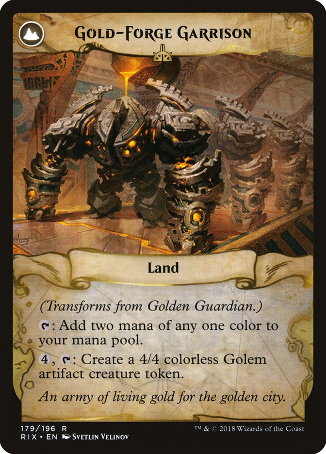 Golden Guardian // Gold-Forge Garrison [Rivals of Ixalan] | Yard's Games Ltd