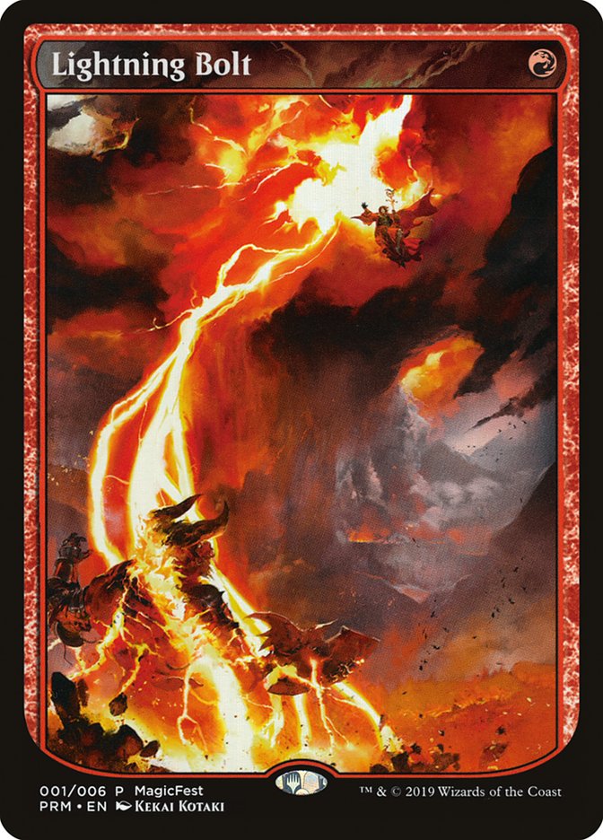 Lightning Bolt (Textless) [MagicFest 2019] | Yard's Games Ltd