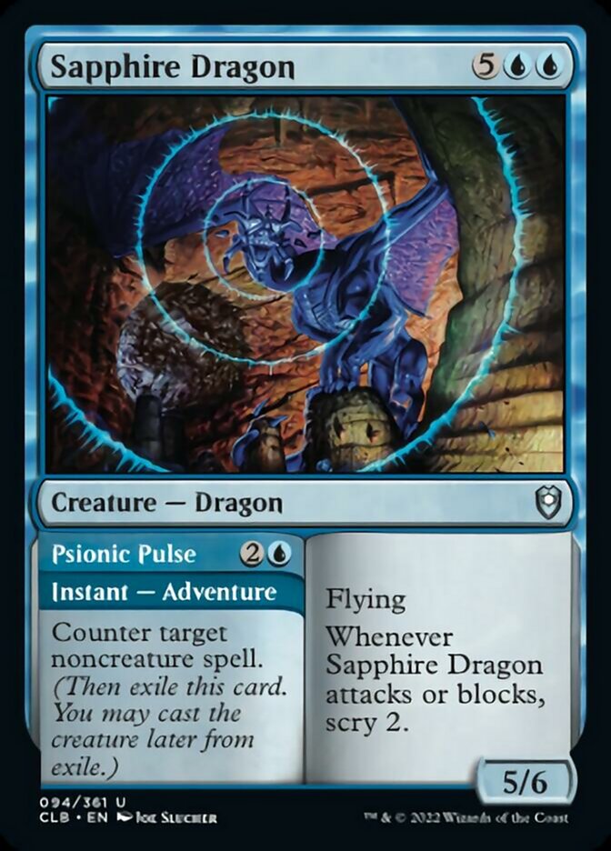 Sapphire Dragon // Psionic Pulse [Commander Legends: Battle for Baldur's Gate] | Yard's Games Ltd