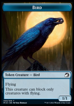 Zombie (005) // Bird Double-Sided Token [Innistrad: Midnight Hunt Tokens] | Yard's Games Ltd