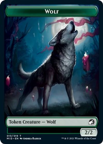 Rhino // Wolf Double-Sided Token [Innistrad: Midnight Hunt Commander Tokens] | Yard's Games Ltd