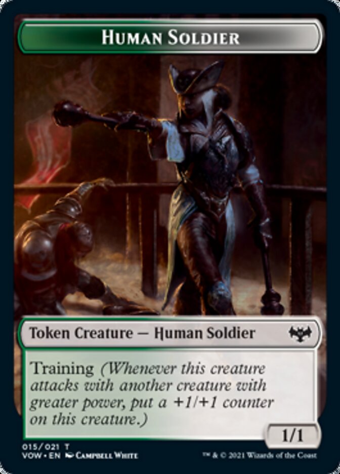 Human (001) // Human Soldier Double-Sided Token [Innistrad: Crimson Vow Tokens] | Yard's Games Ltd