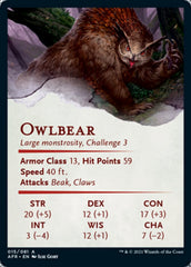 Owlbear Art Card [Dungeons & Dragons: Adventures in the Forgotten Realms Art Series] | Yard's Games Ltd