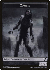 Ob Nixilis, Reignited Emblem // Zombie (010) Double-Sided Token [Commander 2019 Tokens] | Yard's Games Ltd