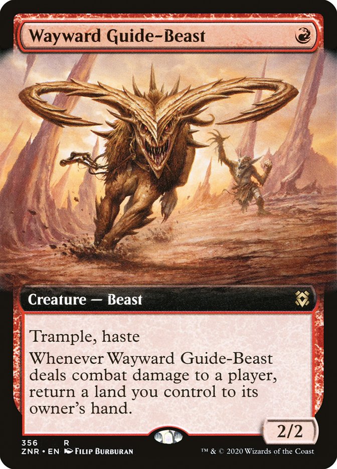 Wayward Guide-Beast (Extended Art) [Zendikar Rising] | Yard's Games Ltd