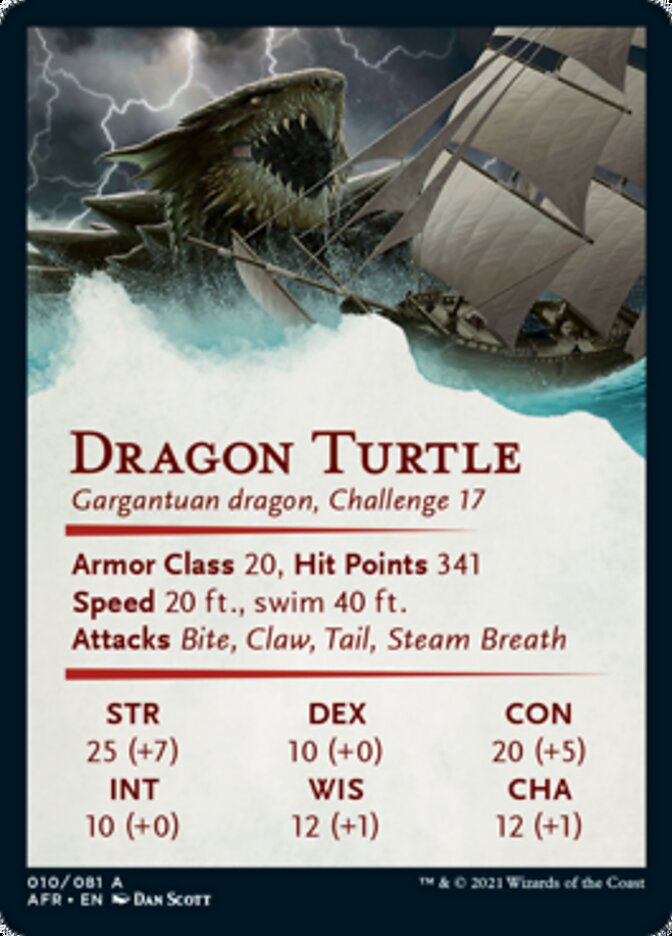 Dragon Turtle Art Card [Dungeons & Dragons: Adventures in the Forgotten Realms Art Series] | Yard's Games Ltd