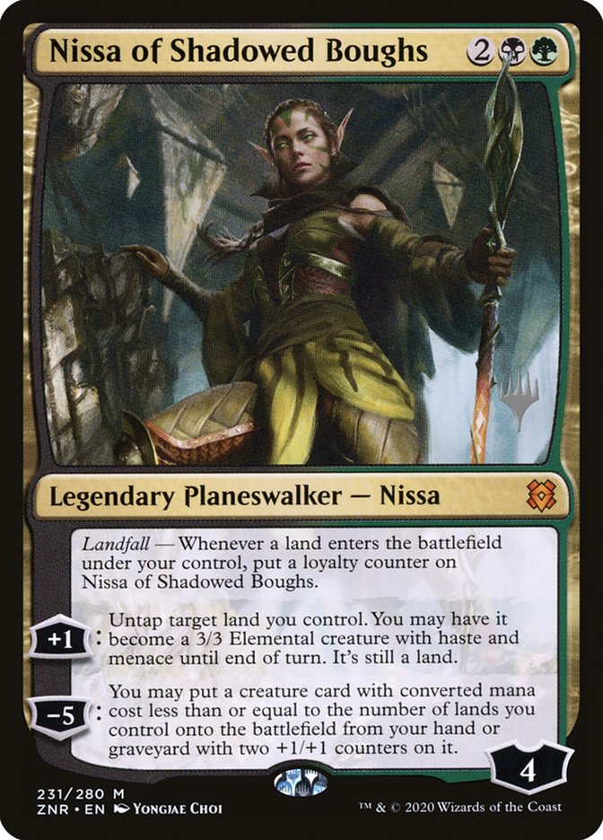 Nissa of Shadowed Boughs (Promo Pack) [Zendikar Rising Promos] | Yard's Games Ltd