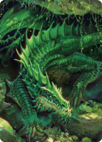 Lurking Green Dragon Art Card [Commander Legends: Battle for Baldur's Gate Art Series] | Yard's Games Ltd