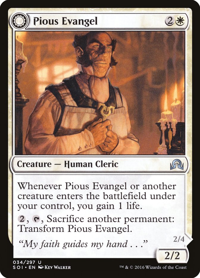 Pious Evangel // Wayward Disciple [Shadows over Innistrad] | Yard's Games Ltd