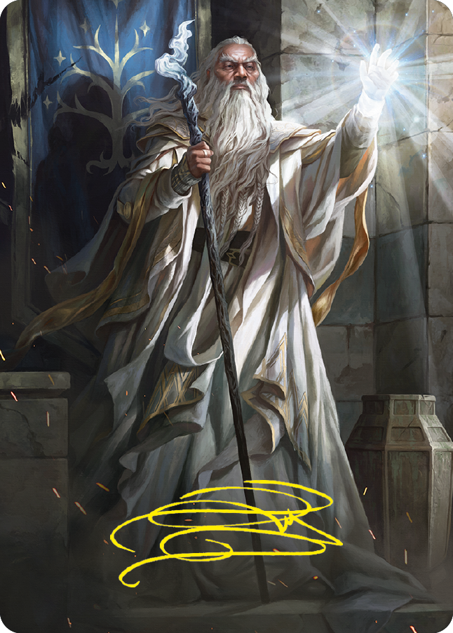 Gandalf the White Art Card (Gold-Stamped Signature) [The Lord of the Rings: Tales of Middle-earth Art Series] | Yard's Games Ltd