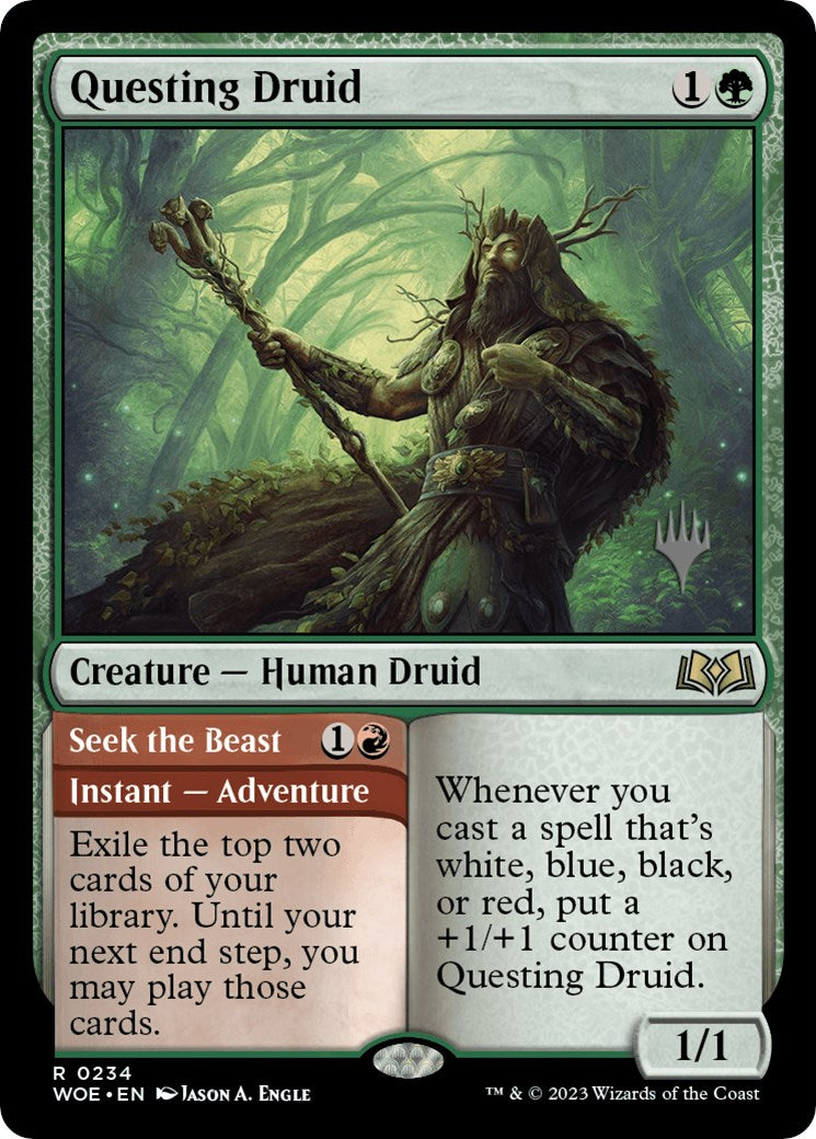 Questing Druid (Promo Pack) [Wilds of Eldraine Promos] | Yard's Games Ltd