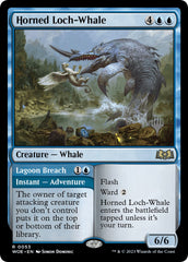 Horned Loch-Whale // Lagoon Breach (Promo Pack) [Wilds of Eldraine Promos] | Yard's Games Ltd