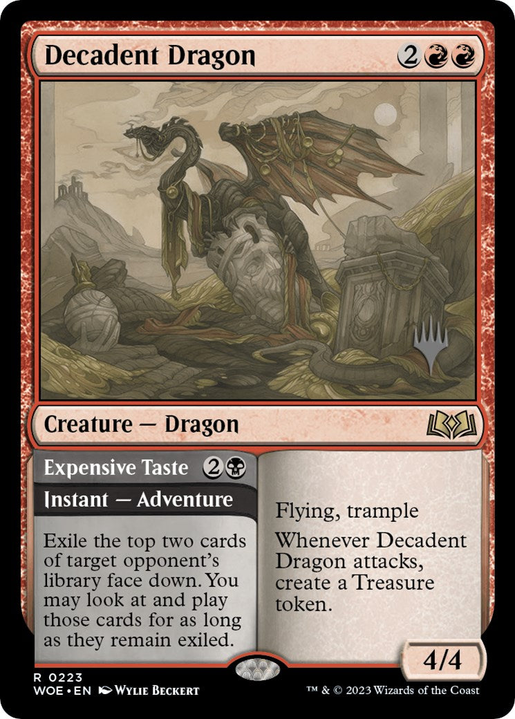 Decadent Dragon // Expensive Taste (Promo Pack) [Wilds of Eldraine Promos] | Yard's Games Ltd