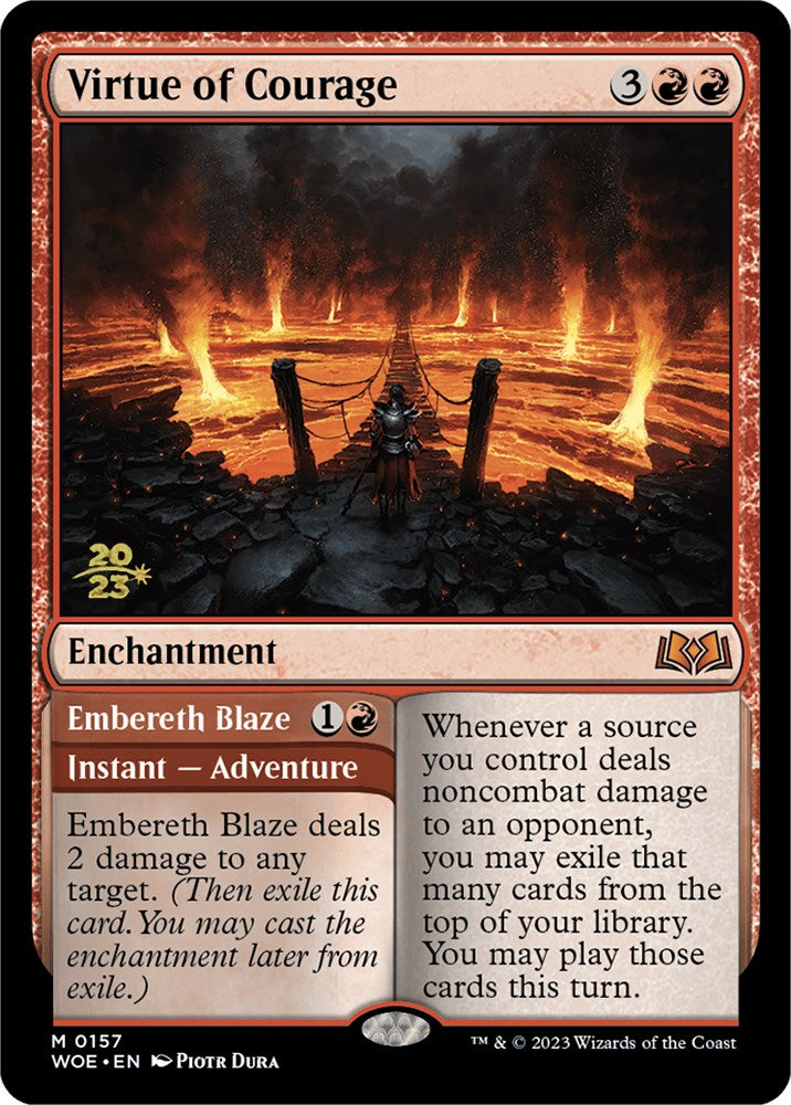 Virtue of Courage //Embereth Blaze (Promo Pack) [Wilds of Eldraine Promos] | Yard's Games Ltd