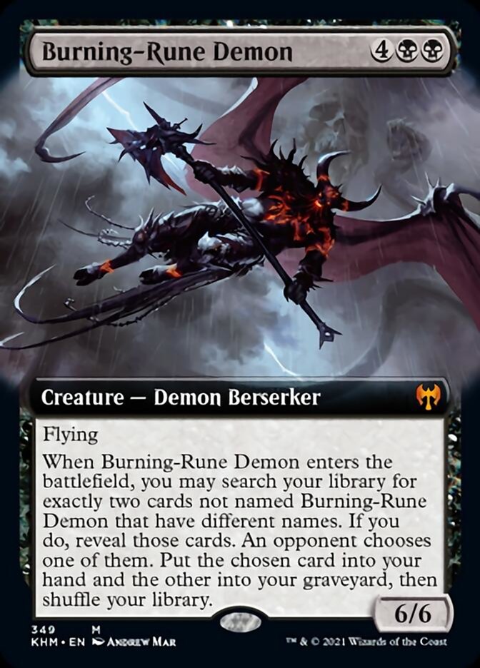 Burning-Rune Demon (Extended Art) [Kaldheim] | Yard's Games Ltd