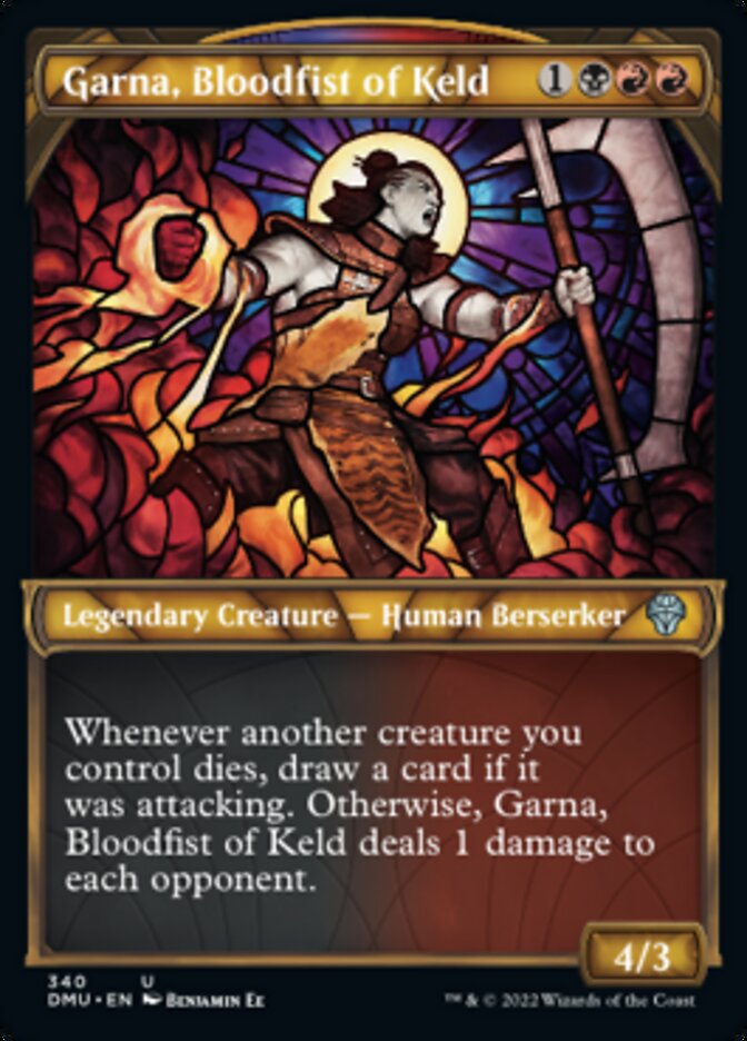 Garna, Bloodfist of Keld (Showcase Textured) [Dominaria United] | Yard's Games Ltd