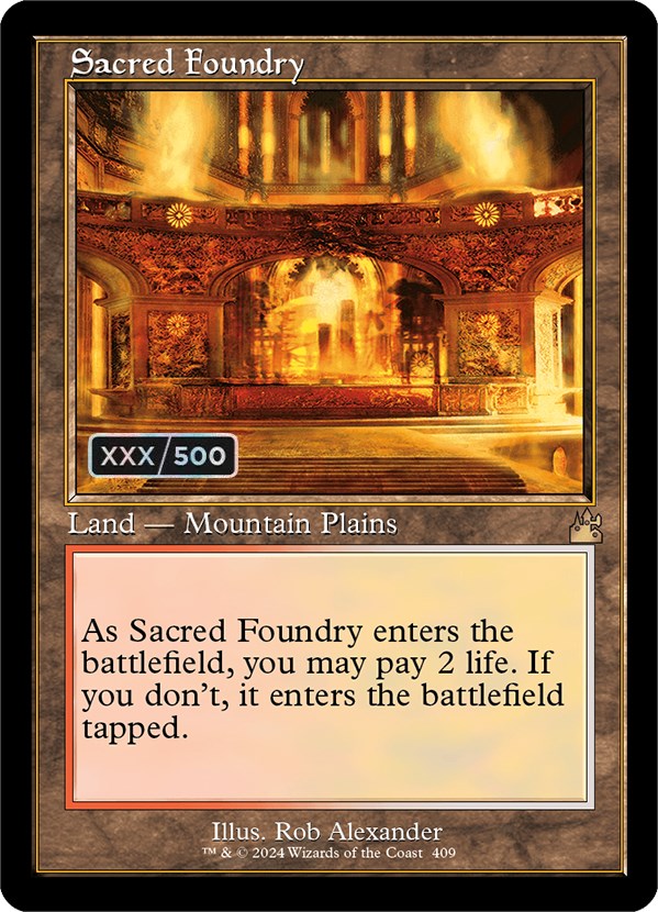 Sacred Foundry (Retro) (Serialized) [Ravnica Remastered] | Yard's Games Ltd