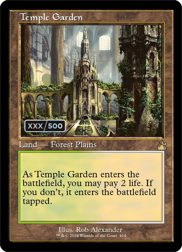 Temple Garden (Retro) (Serialized) [Ravnica Remastered] | Yard's Games Ltd