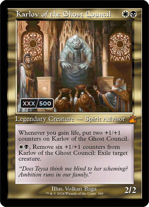 Karlov of the Ghost Council (Retro) (Serialized) [Ravnica Remastered] | Yard's Games Ltd