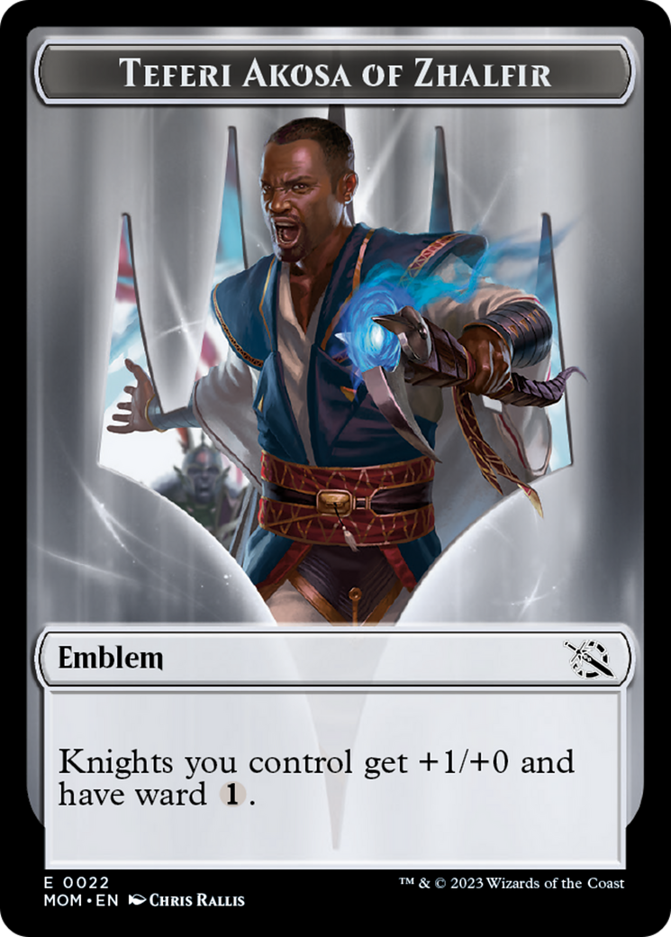 Soldier // Teferi Akosa of Zhalfir Emblem Double-Sided Token [March of the Machine Tokens] | Yard's Games Ltd