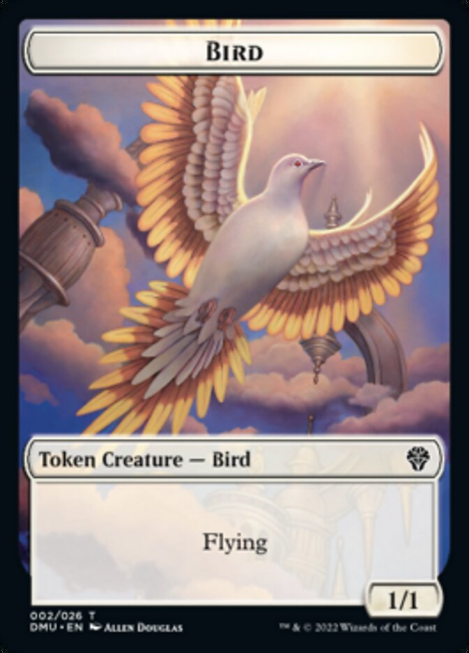 Bird (002) // Wurm Double-Sided Token [Dominaria United Tokens] | Yard's Games Ltd