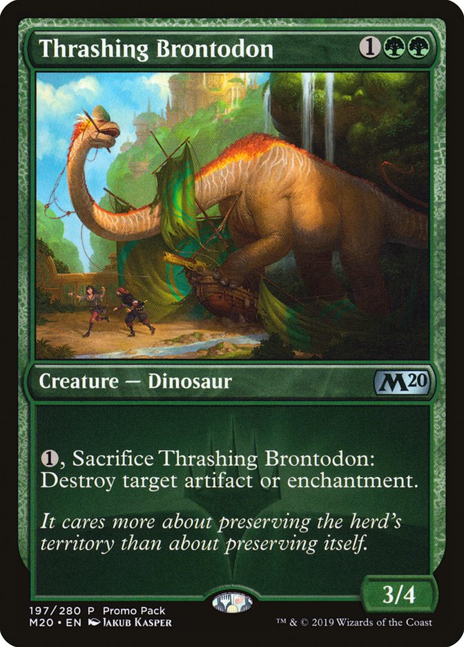 Thrashing Brontodon (Promo Pack) [Core Set 2020 Promos] | Yard's Games Ltd