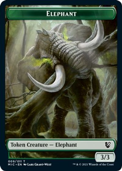 Elephant // Spirit Double-Sided Token [Innistrad: Midnight Hunt Commander Tokens] | Yard's Games Ltd