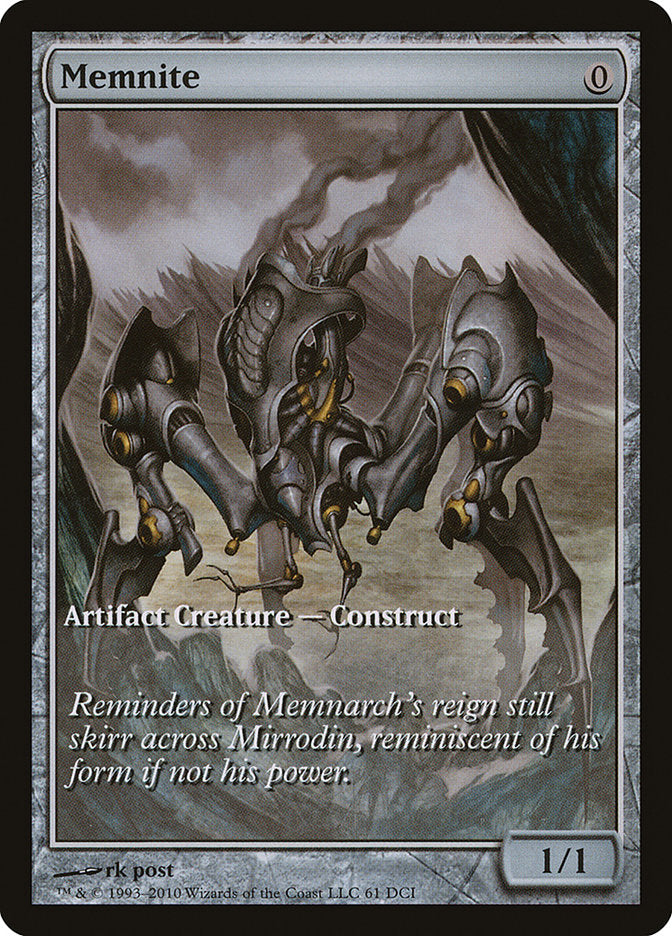Memnite (Game Day) (Extended Art) [Scars of Mirrodin Promos] | Yard's Games Ltd