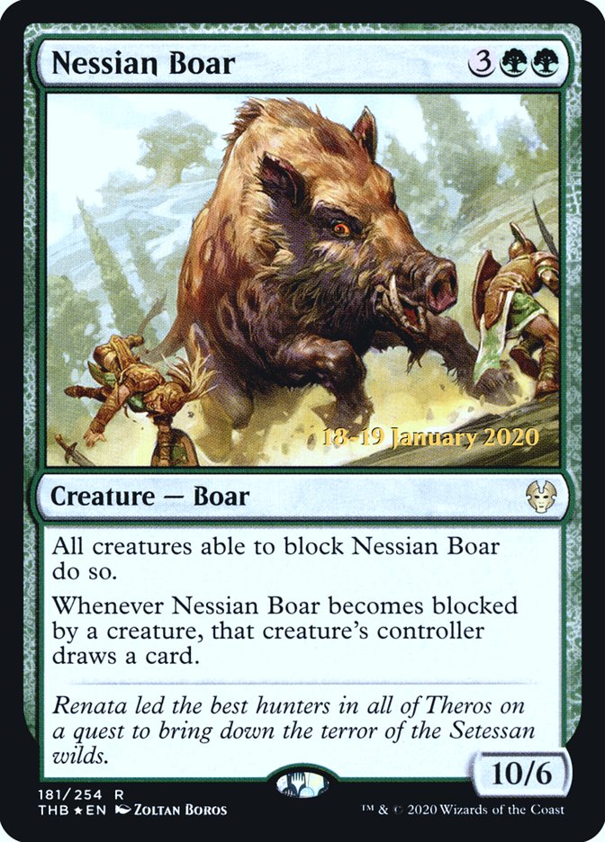 Nessian Boar [Theros Beyond Death Prerelease Promos] | Yard's Games Ltd