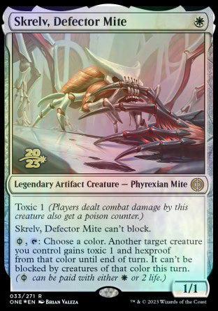 Skrelv, Defector Mite [Phyrexia: All Will Be One Prerelease Promos] | Yard's Games Ltd