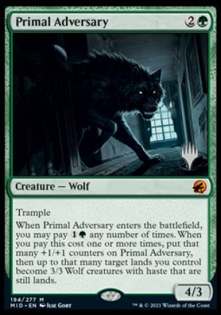 Primal Adversary (Promo Pack) [Innistrad: Midnight Hunt Promos] | Yard's Games Ltd