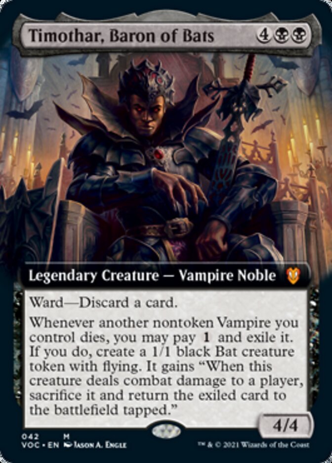 Timothar, Baron of Bats (Extended Art) [Innistrad: Crimson Vow Commander] | Yard's Games Ltd