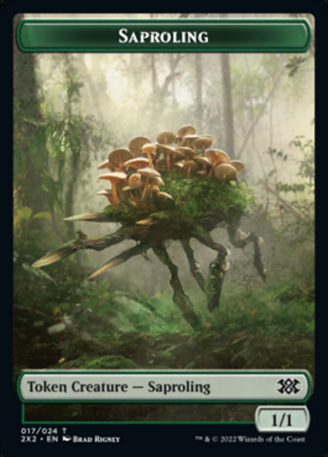 Saproling // Monk Double-Sided Token [Double Masters 2022 Tokens] | Yard's Games Ltd