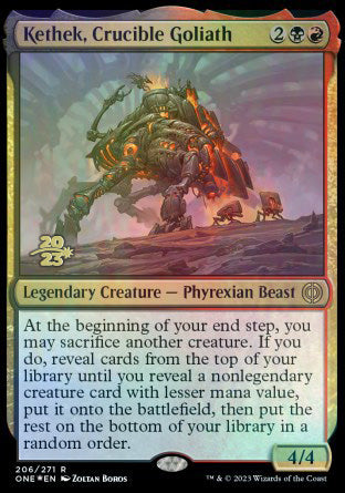 Kethek, Crucible Goliath [Phyrexia: All Will Be One Prerelease Promos] | Yard's Games Ltd