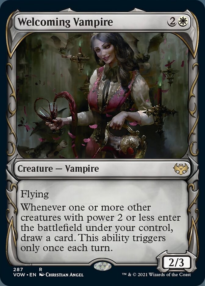 Welcoming Vampire (Showcase Fang Frame) [Innistrad: Crimson Vow] | Yard's Games Ltd