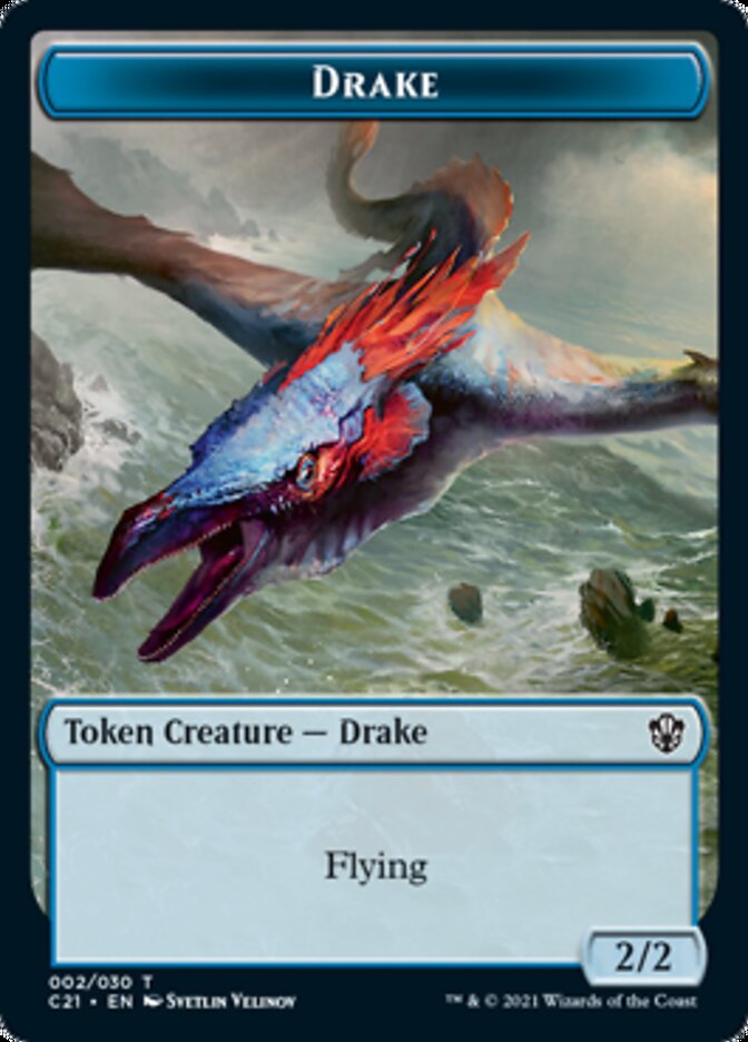 Drake // Elemental (002) Double-Sided Token [Commander 2021 Tokens] | Yard's Games Ltd