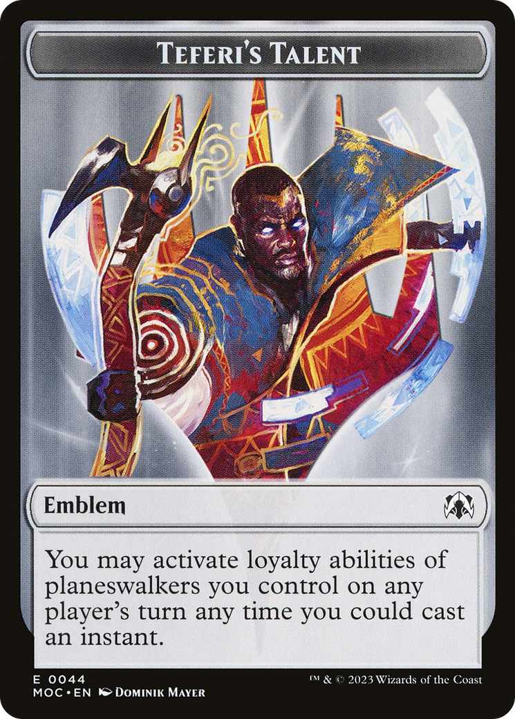 Elemental (02) // Teferi's Talent Emblem Double-Sided Token [March of the Machine Commander Tokens] | Yard's Games Ltd