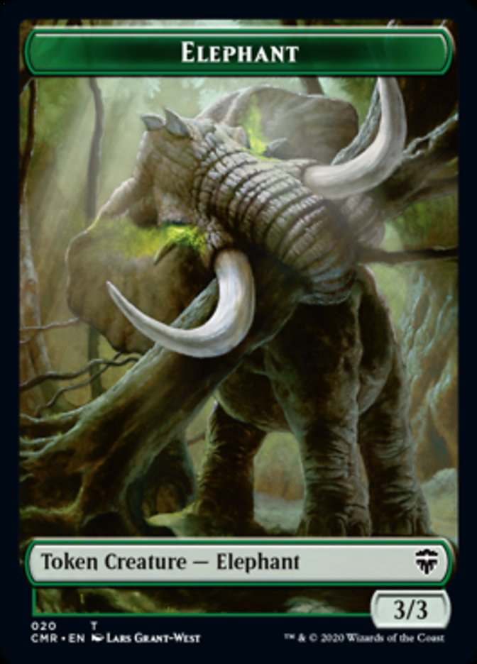 Elephant // Soldier Double-Sided Token [Commander Legends Tokens] | Yard's Games Ltd