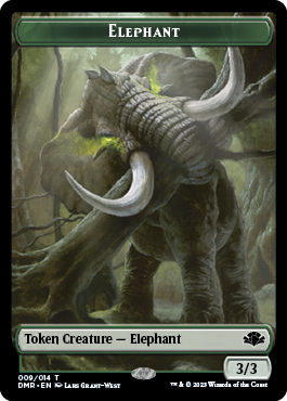 Elephant // Cat (008) Double-Sided Token [Dominaria Remastered Tokens] | Yard's Games Ltd