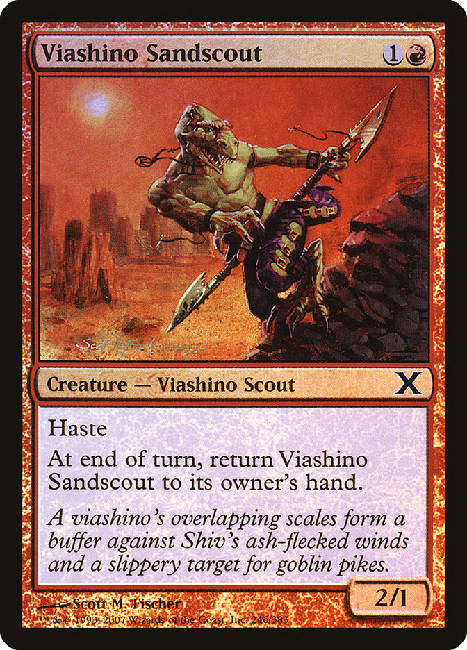 Viashino Sandscout (Premium Foil) [Tenth Edition] | Yard's Games Ltd