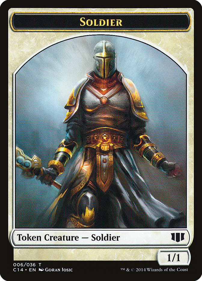 Soldier // Spirit Double-Sided Token [Commander 2014 Tokens] | Yard's Games Ltd