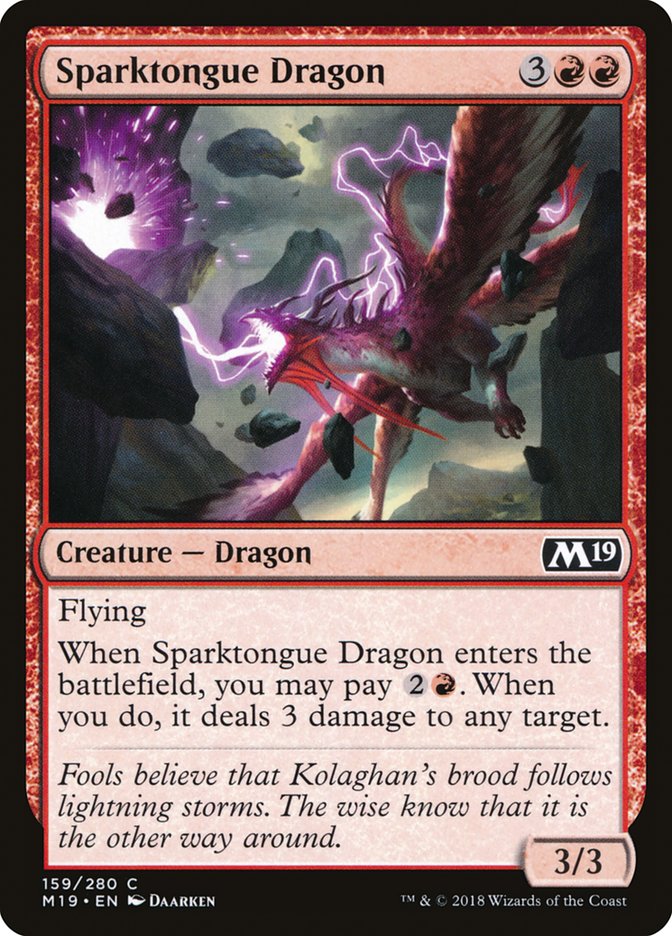 Sparktongue Dragon [Core Set 2019] | Yard's Games Ltd