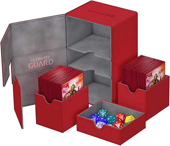 Ultimate Guard Deck Case Twin Flip N Tray 160+ Standard Xenoskin Red | Yard's Games Ltd