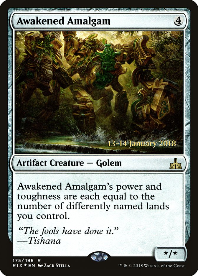 Awakened Amalgam [Rivals of Ixalan Prerelease Promos] | Yard's Games Ltd