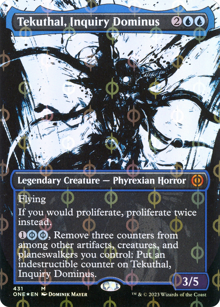 Tekuthal, Inquiry Dominus (Borderless Ichor Step-and-Compleat Foil) [Phyrexia: All Will Be One] | Yard's Games Ltd