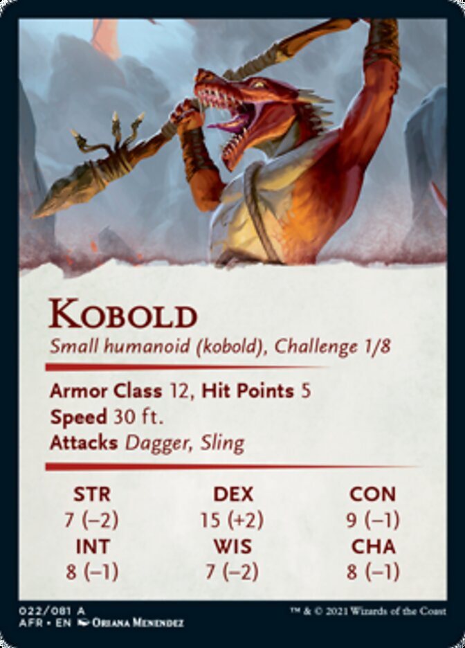 Kobold Art Card [Dungeons & Dragons: Adventures in the Forgotten Realms Art Series] | Yard's Games Ltd