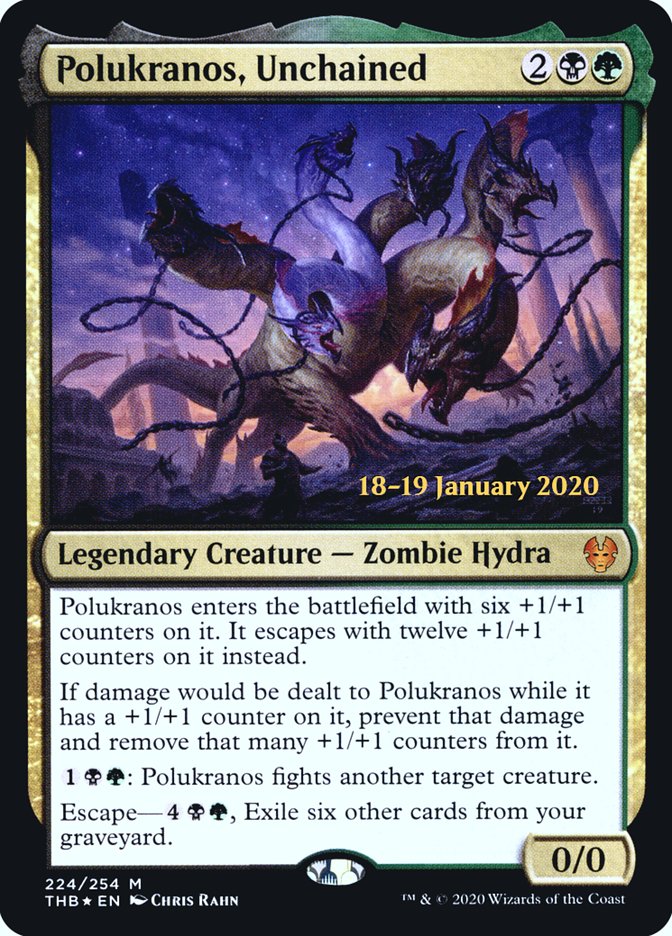 Polukranos, Unchained [Theros Beyond Death Prerelease Promos] | Yard's Games Ltd