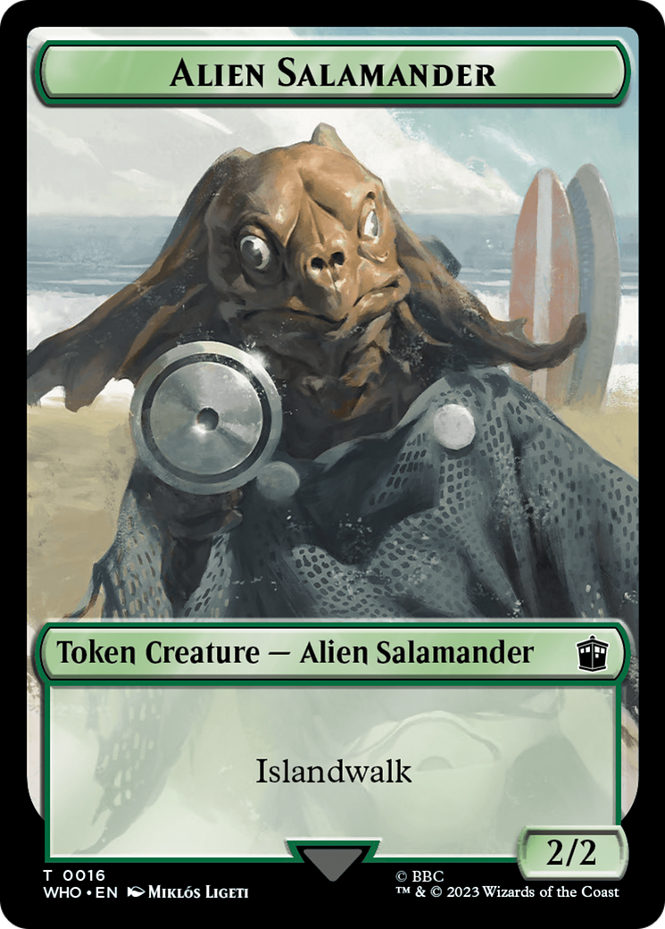 Dalek // Alien Salamander Double-Sided Token [Doctor Who Tokens] | Yard's Games Ltd