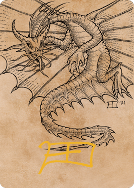 Ancient Gold Dragon Art Card (44) (Gold-Stamped Signature) [Commander Legends: Battle for Baldur's Gate Art Series] | Yard's Games Ltd