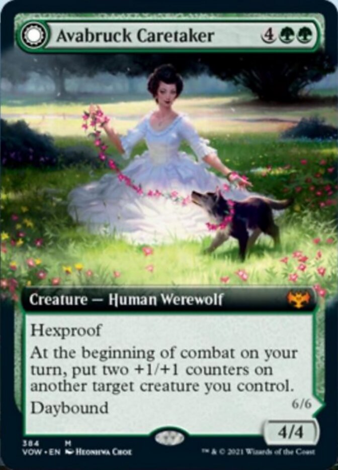 Avabruck Caretaker // Hollowhenge Huntmaster (Extended Art) [Innistrad: Crimson Vow] | Yard's Games Ltd